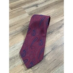 Prince Consort Golden Clasp Tie Men's Polyester Necktie Red Blue Paisley